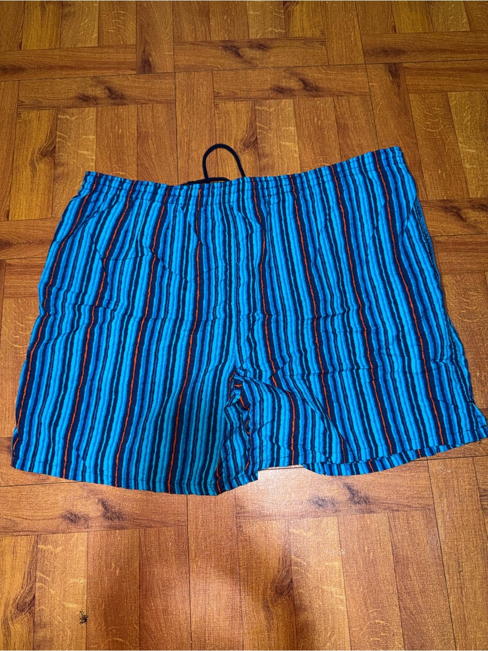 Men's Blue Striped Quick-Dry Swim Trunks - Picture 2 of 4